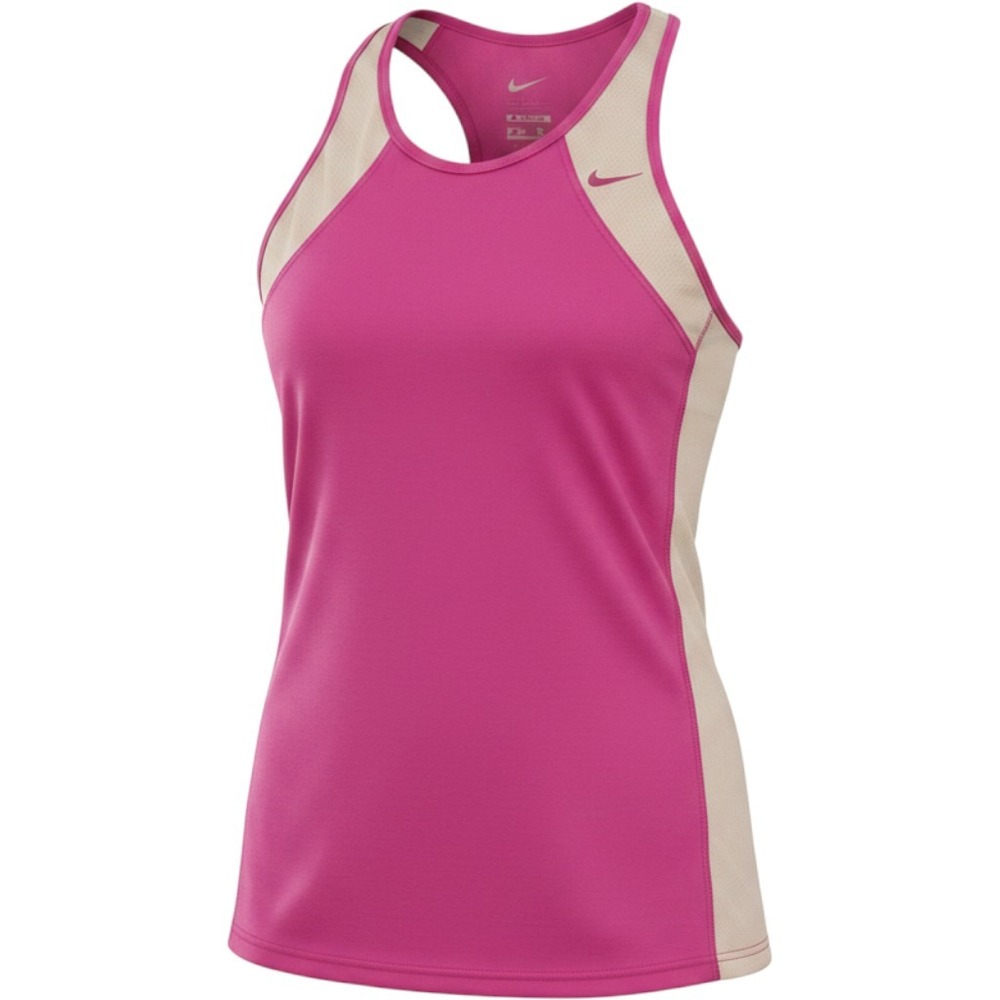 Nike Dri-IT Womens Fuscia Pink Mesh Panel Racerback Tank Top Size M Built-in Bra